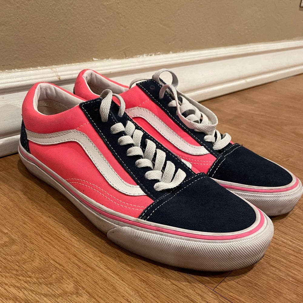 Hot Pink and Navy Blue Classic Vans